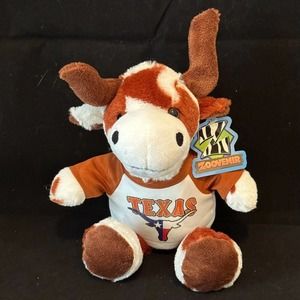 ZOOVENIR "Texas Longhorn" Steer 12" White & Brown Plush 2015 NWT